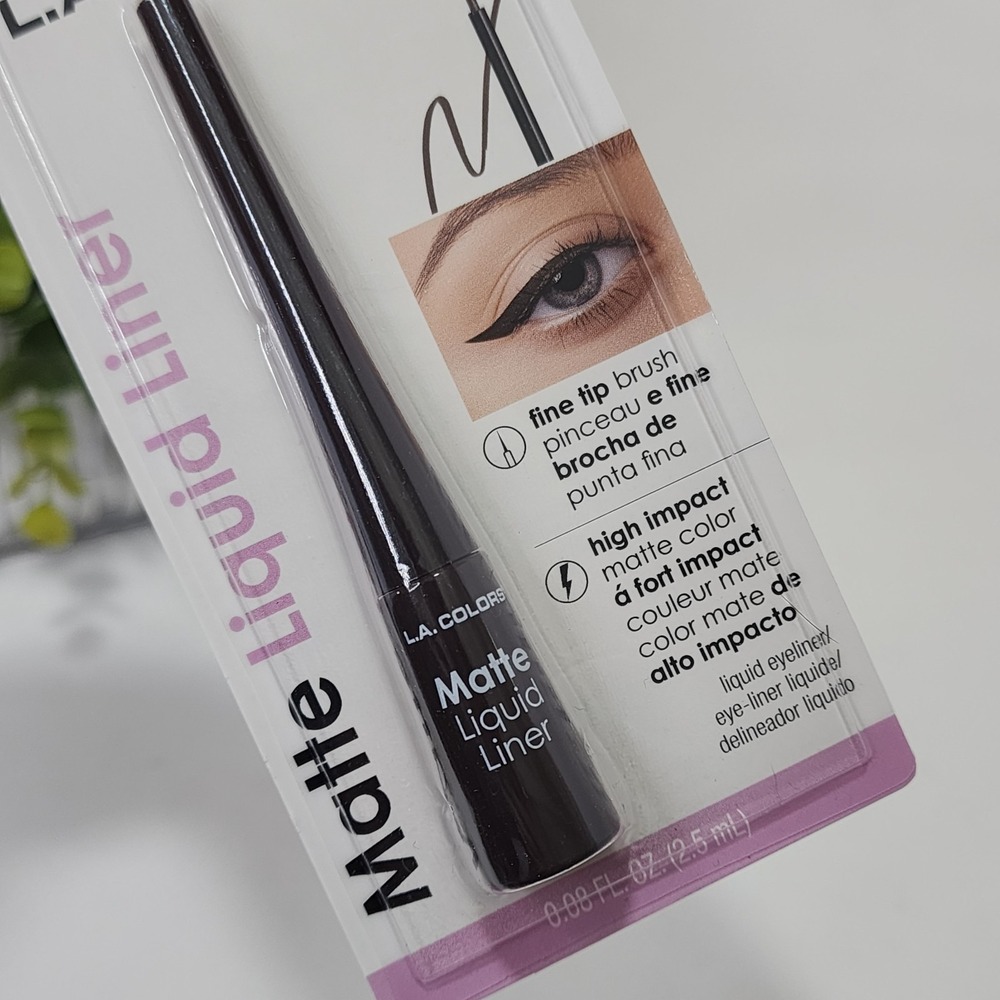 L.A. COLORS Liquid Eyeliner Matte Brown C62106 ~ Fine Tip Brush ~ New - Picture 3 of 8